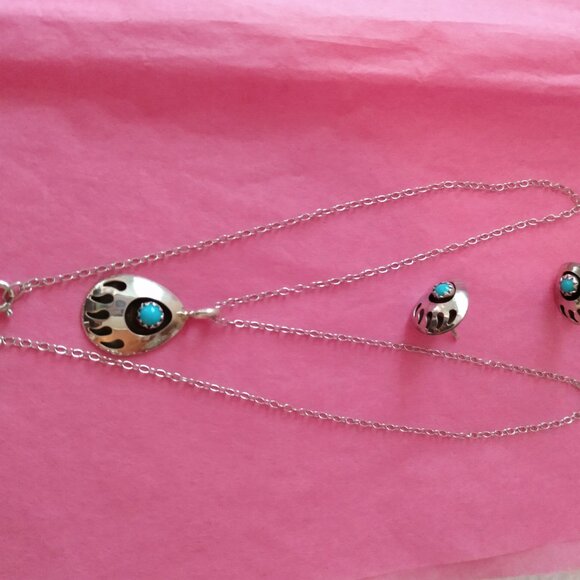 Turquoise earrings & pendant set.NWOT - Picture 6 of 7